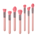 7 Pieces Elegant Pink Bristle Brush Set