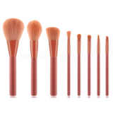8 Pieces Monotone Coral Brush Set