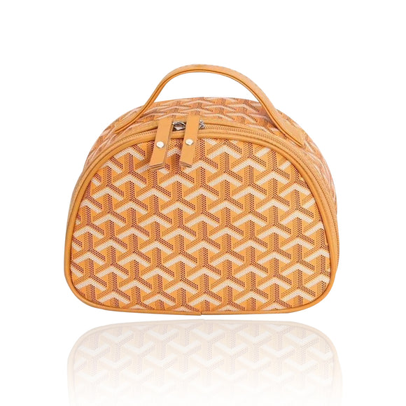 YY Pattern Handy Makeup Bag Organizer - Yellow