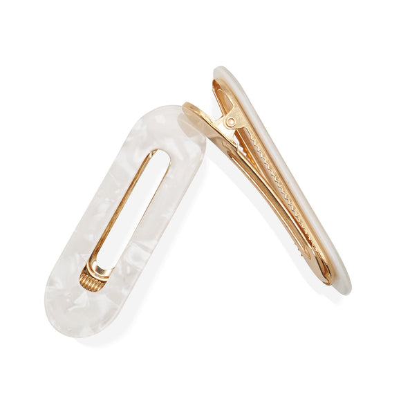 Oval Marble Hair Clip