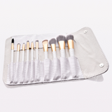 10 pcs Make up Brush Set w/ pouch Crocodile Skin Style