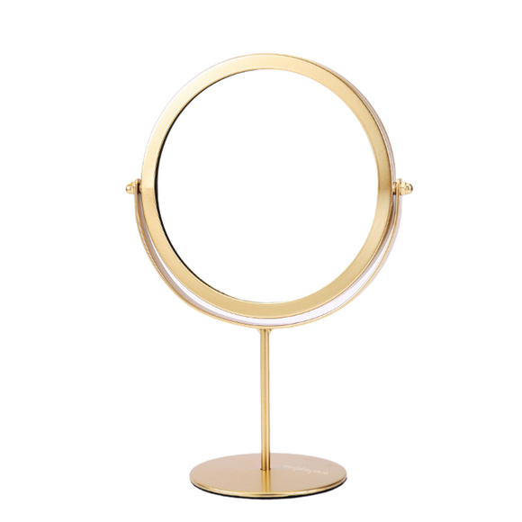 Gold Metal Frame Round Mirror