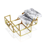 Acrylic Marble Layered Traincase - Gold