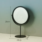 Black Metal Frame Round Mirror