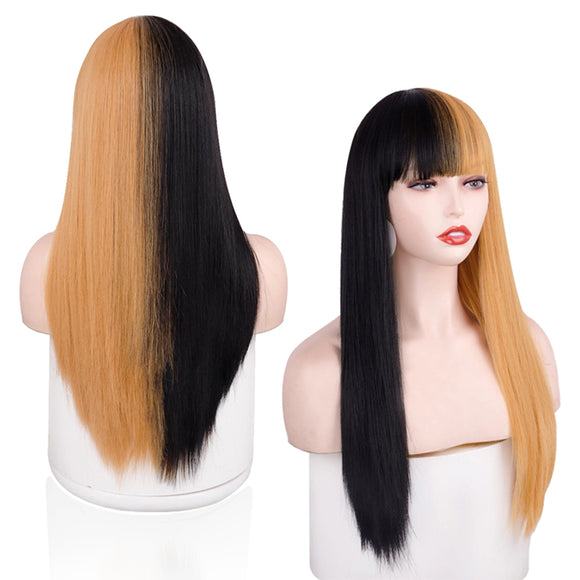 Split Dye Full Wig (Black/Brown)