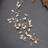 Golden Leaves w/ Pearls Soft Chain