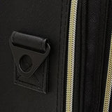 2 Zipper Large Black Woven Leather Makeup Organizer