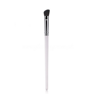 White Painted Handle X Black Bristle Angled Eye Shadow Brush