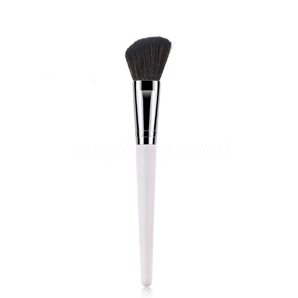 White Painted Handle X Black Bristle Angled Contour Brush