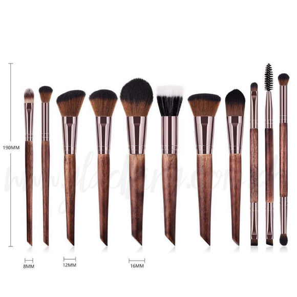 11 in 1 Wooden Makeup brush set