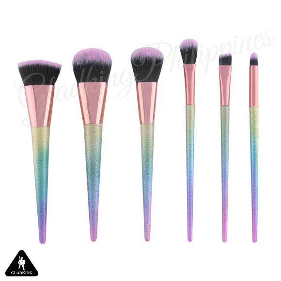 6 Pcs Glitters Pyramid Brush Set