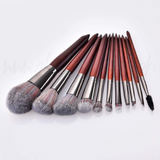 11 pcs wooden handle style Make up Brush