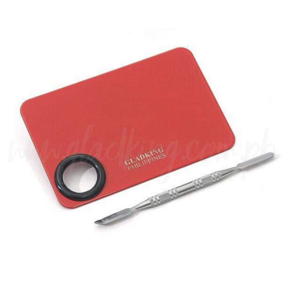 Red Metal Mixing Plate