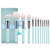 12pcs Cotton Blue Make up Brush Set w/ Pouch