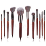 11 pcs wooden handle style Make up Brush