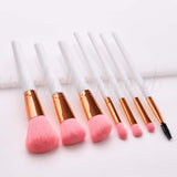 7 Pieces White Pink Perfect Matching Brush Set