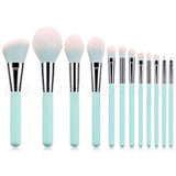 12pcs Cotton Blue Make up Brush Set w/ Pouch
