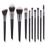 10 pcs Make up Brush Set w/ pouch Crocodile Skin Style
