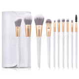 10 pcs Make up Brush Set w/ pouch Crocodile Skin Style