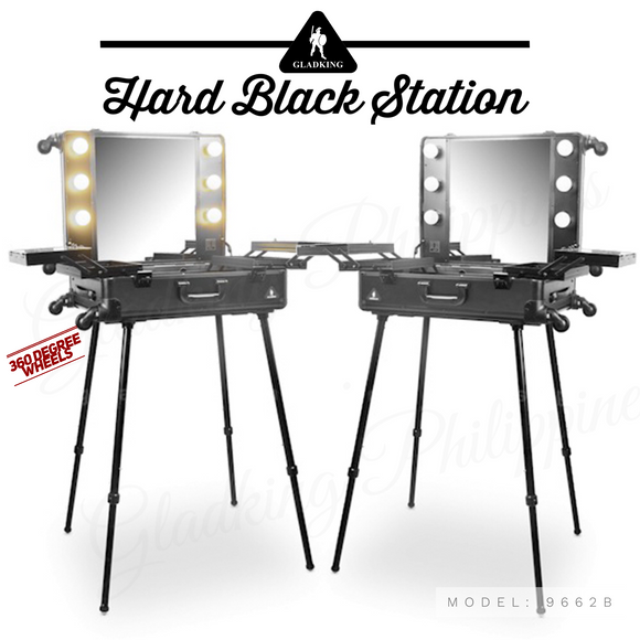 360 Wheels Vanity Makeup Station Hard Black Station