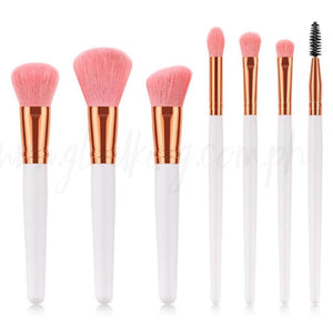 7 Pieces White Pink Perfect Matching Brush Set