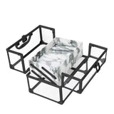 Acrylic Marble Layered Traincase - Black