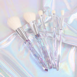 5 Pieces Crystal White Makeup Brush Set
